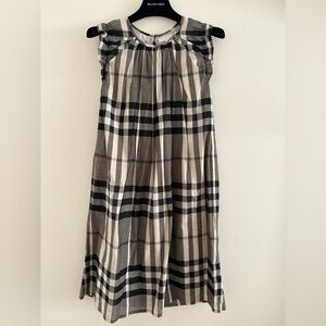 Burberry Kids Black and White Checkered Dress